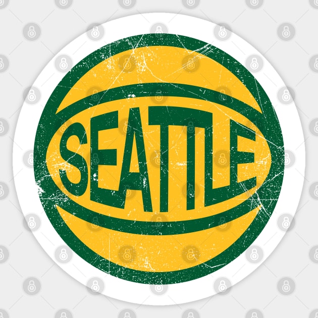 Seattle Retro Ball - Green 2 Sticker by KFig21